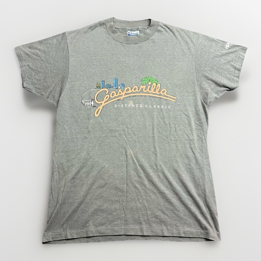 VTG Gasparilla Distance Classic 1986 Shirt Mens Size Medium Grey Tampa 80s RARE